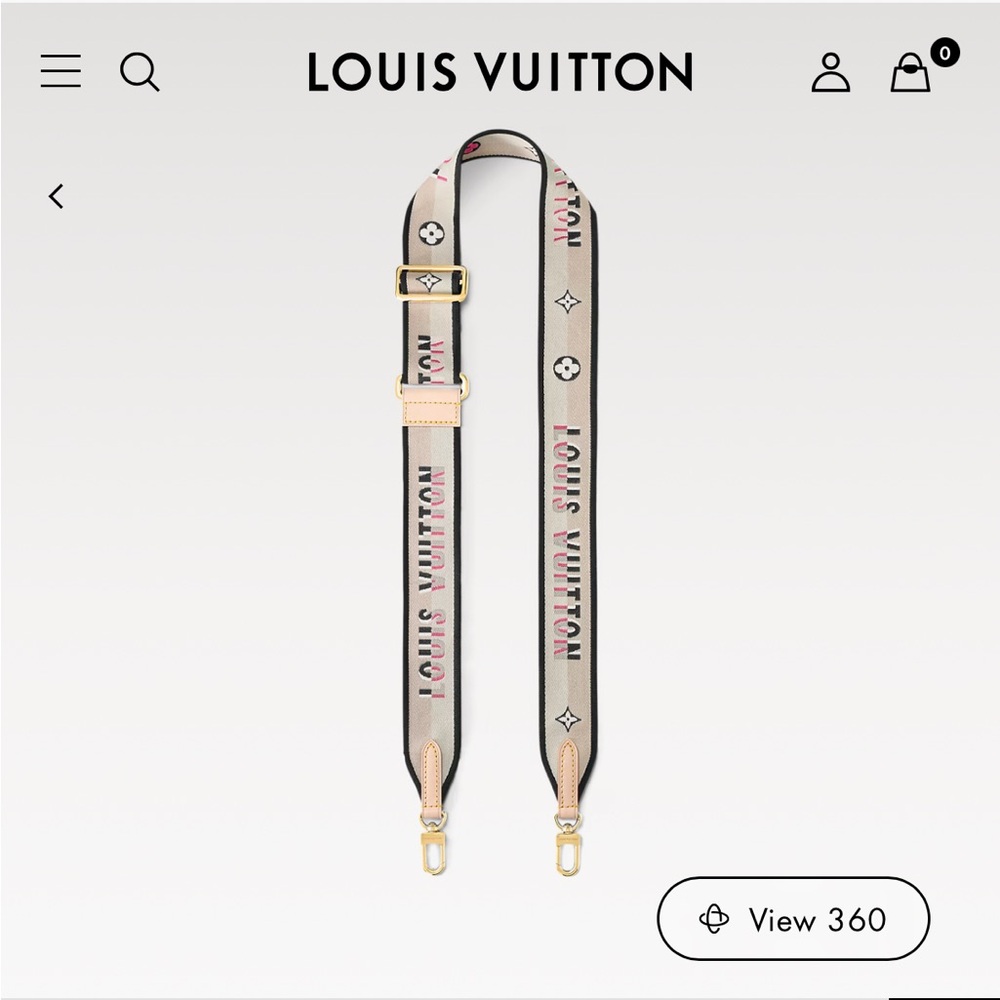 Louis Vuitton Beige and Black Strap with Pink Accents
